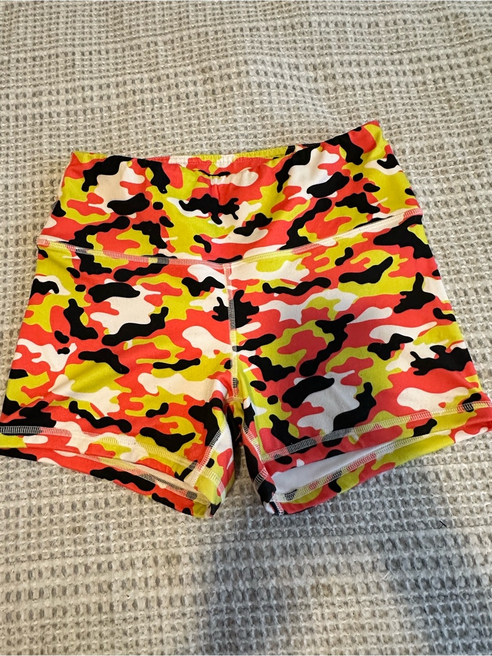 Fleo Neon Camo Bike Shorts - Yellow Pink Black